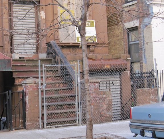 Old chainlink construction fence