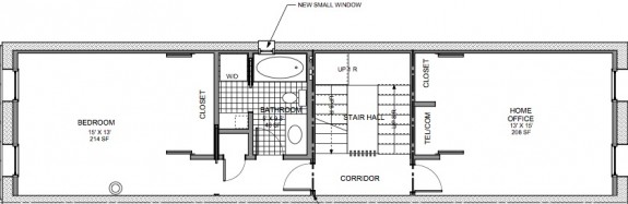 2nd floor plan with home office and laundry