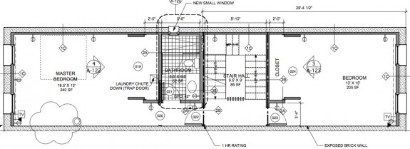 3rd floor of Harlem townhouse with master bedroom