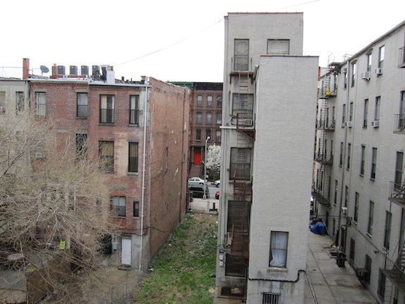 View from master bedroom in Harlem townhouse