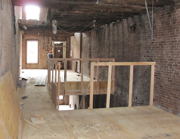 looking towards the master bedroom in townhouse under construction