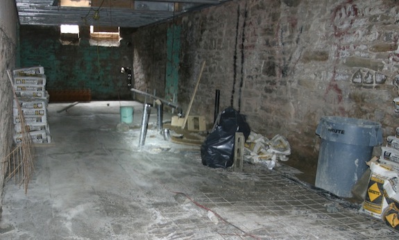 Concrete floor in townhouse cellar