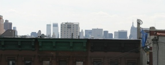 Midtown view from Harlem townhouse roof deck