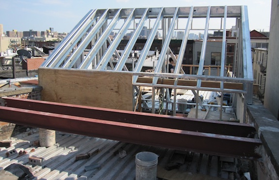 Steel beam supports for A/C condensors