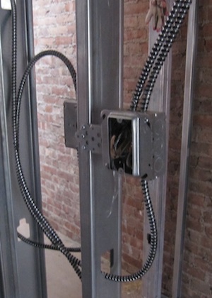 switch box in metal studs