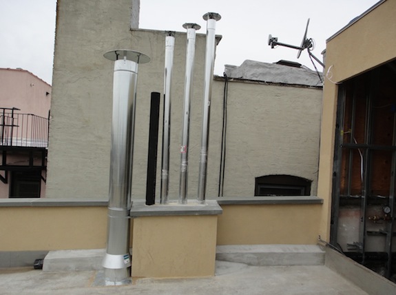 Venting going through roof of rehabbed towhouse