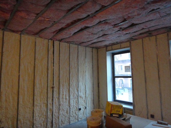 fiberglass sound insulation and closed cell foam