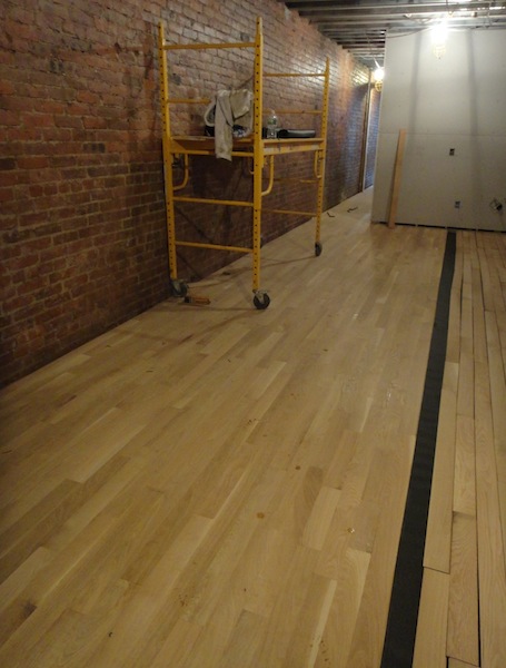 wood floors being laid