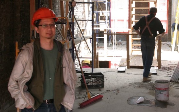 Dan Wong in a construction site