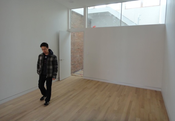 white oak floor in gallery